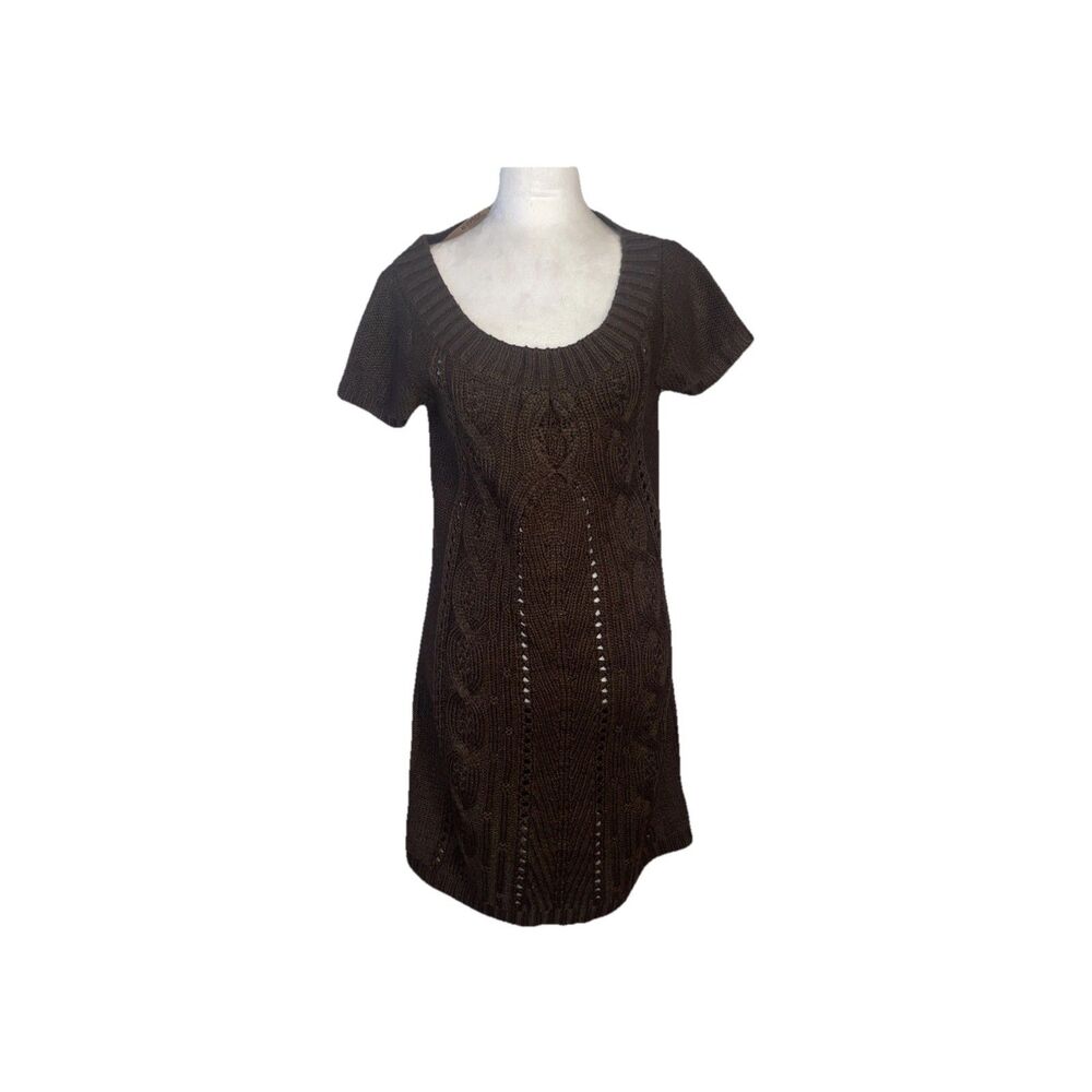 Decree Women’s Brown Cable Knit Sweater Dress - Size Medium NWT